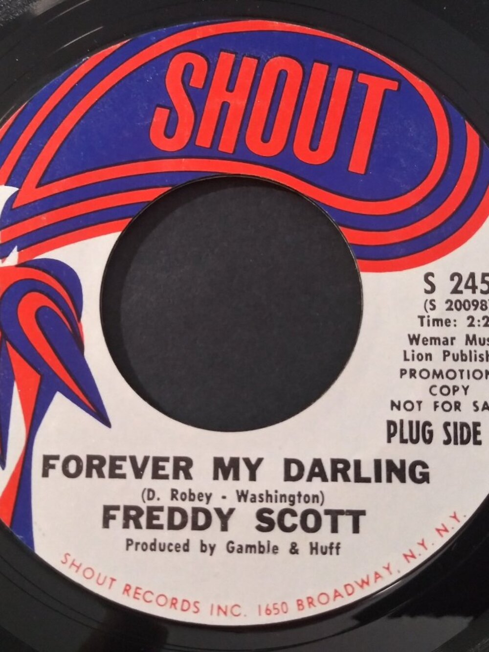 Freddie Scott – Forever My Darling NM Promo 45RPM Shout S-245 Record 1970 SOUL